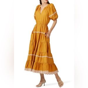 Ulla Johnson Mustard Yellow Claribel Maxi Dress